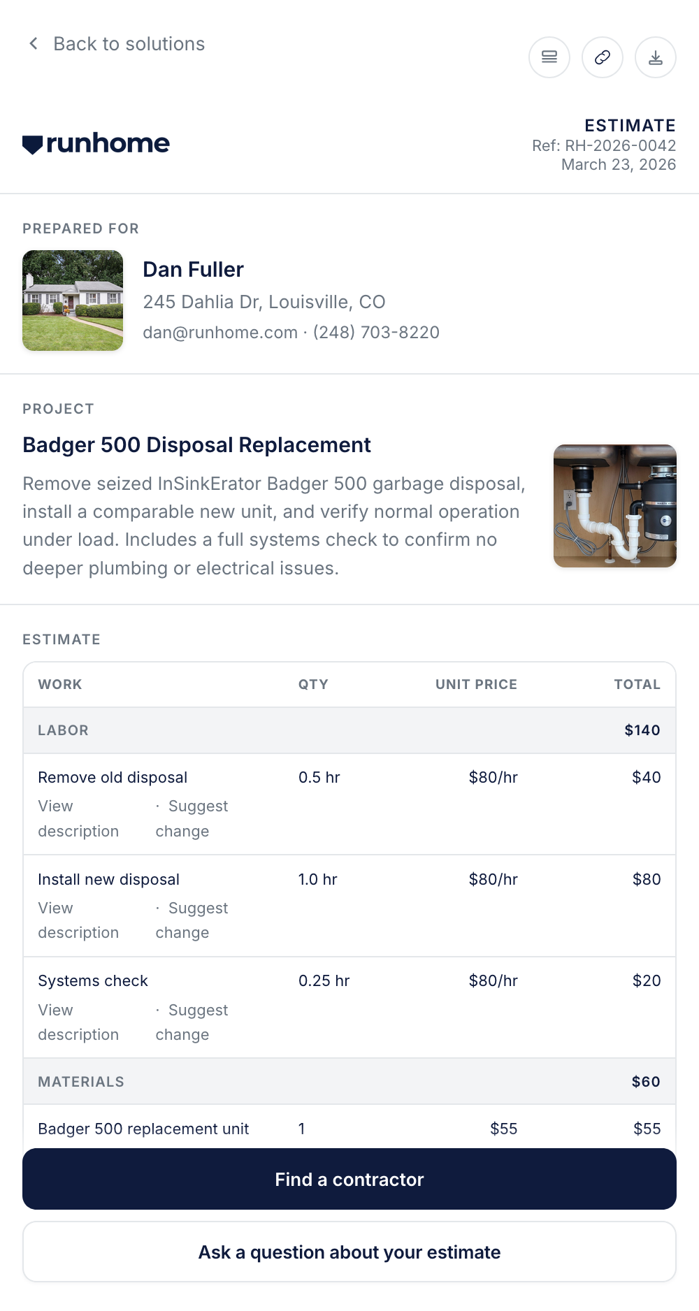 Review your estimate
